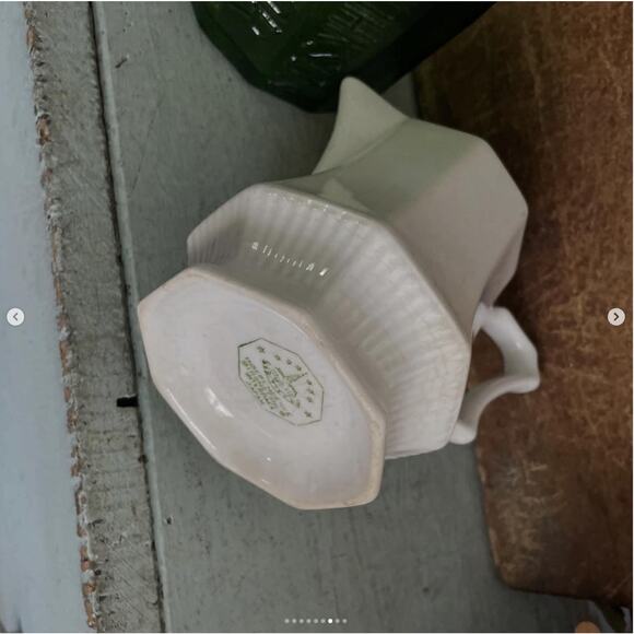 Vintage Independence Ironstone Interpace Japan Octagonal White Creamer - Picture 7 of 9